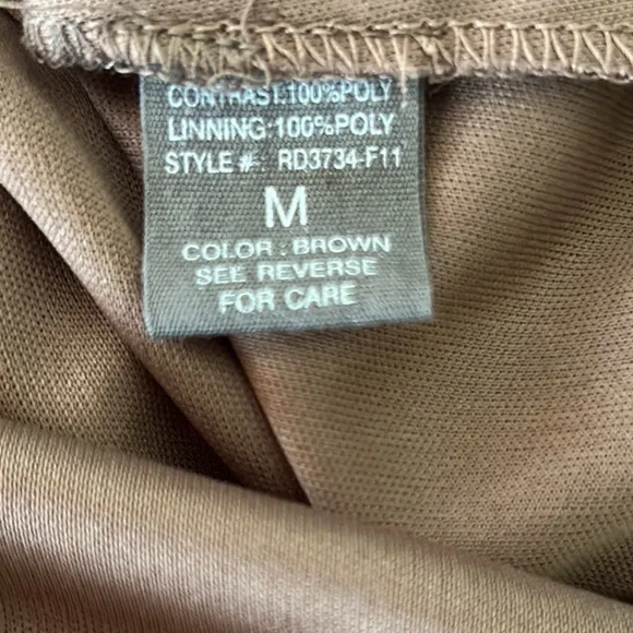 NWT Ryu Anthro Brown Tulle Crochet Knitted Floral Rosette Tie Cutout Dress - M - Picture 11 of 13